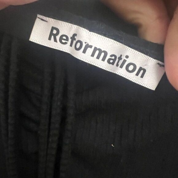 Reformation Ribbed Pants Black - Picture 4 of 6